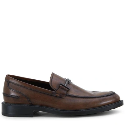 Tod's Loafers In Leather In Brown