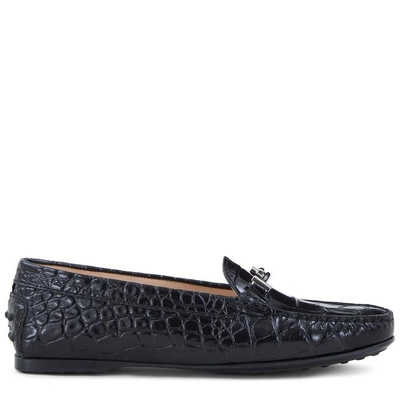 Tod's City Gommino Driving Shoes In Leather In Black