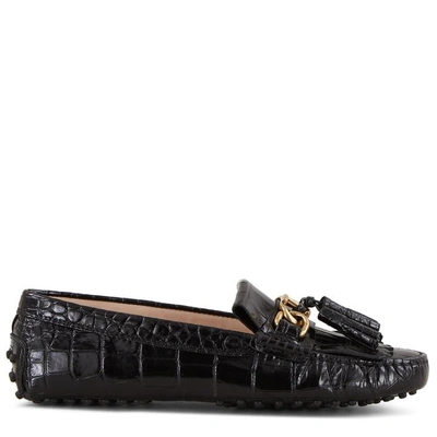 Tod's Gommino Driving Shoes In Leather In Black