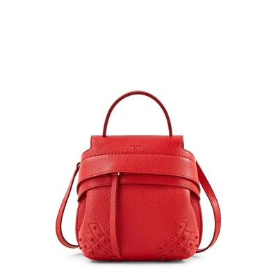 Tod's Wave Backpack Mini In Red