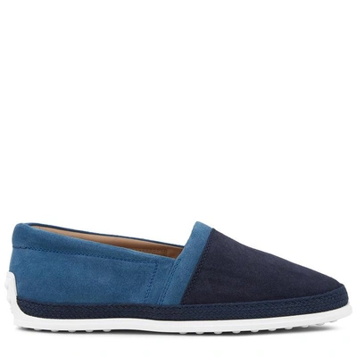 Tod's Slip-ons In Suede In Blue,light Blue