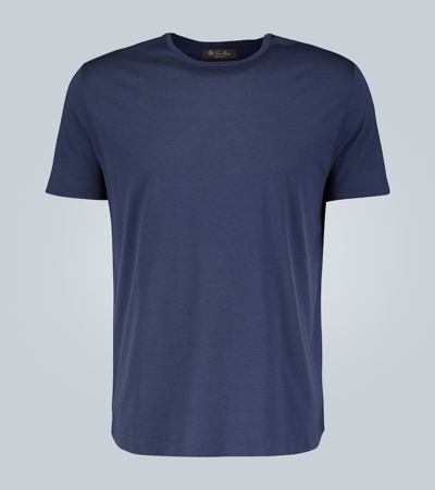 Loro Piana Silk & Cotton Soft Jersey T-shirt In Blue