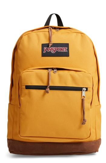 jansport mustard yellow backpack