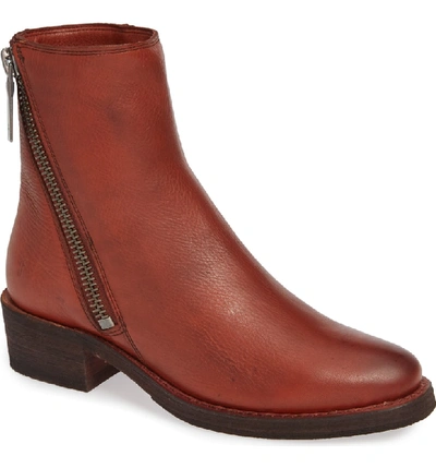 Frye Women's Demi Leather Block-heel Booties In Red Clay Leather