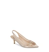 Nina Taela Floral Embellished Slingback Pump In Champagne Satin