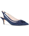 Nina Taela Floral Embellished Slingback Pump In New Navy