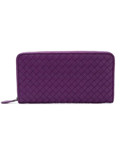 Bottega Veneta Intrecciato Continental Wallet - Purple