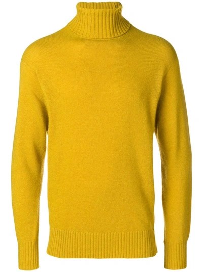 Maison Flaneur Ribbed Turtle Neck Jumper - Yellow