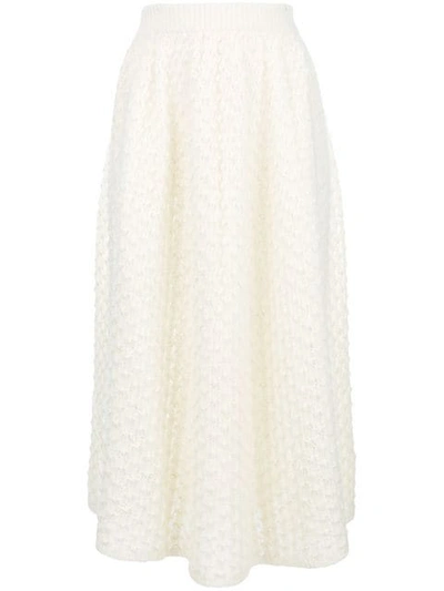 Jil Sander Knit Skirt In Beige In White