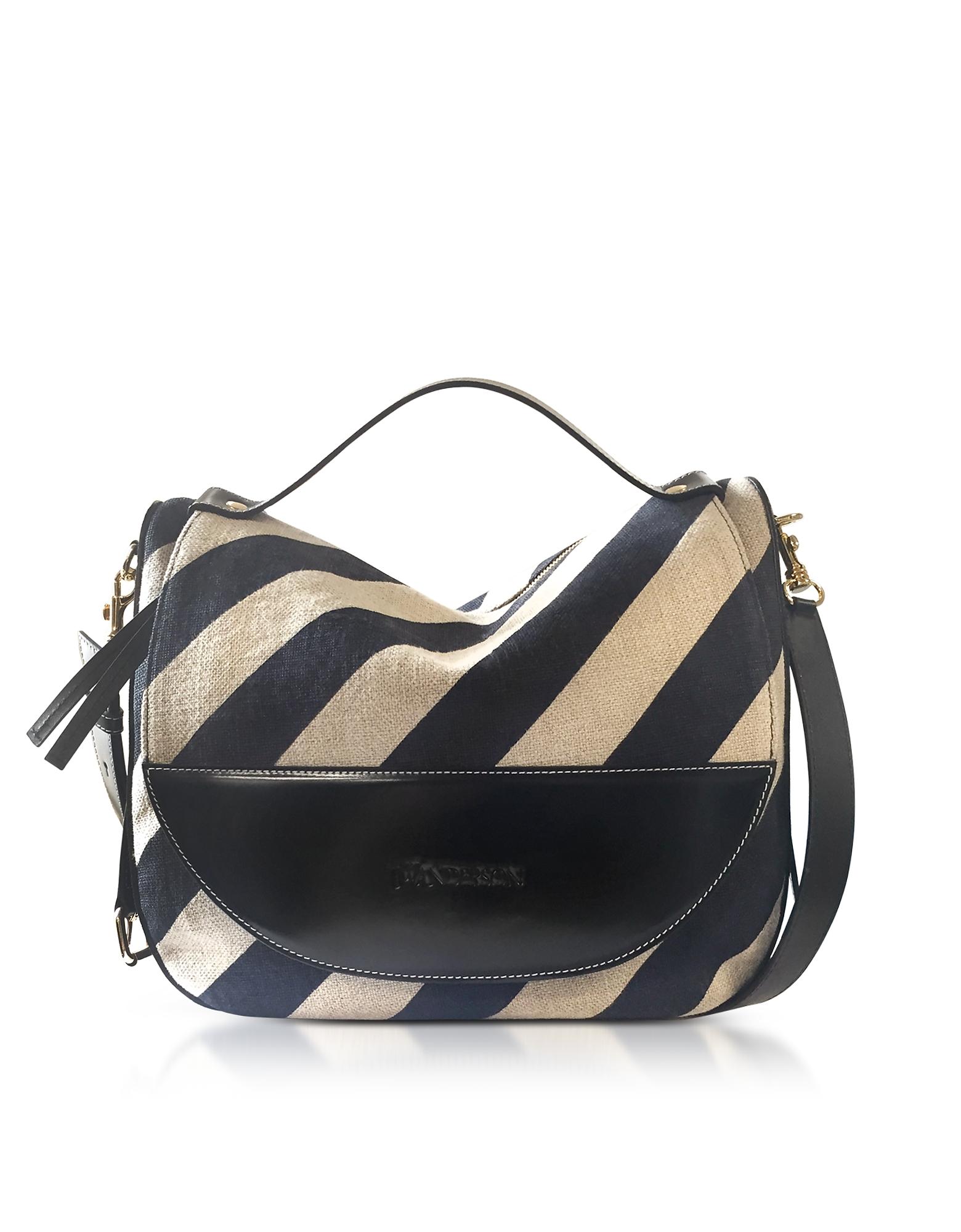 off white striped shoulder bag