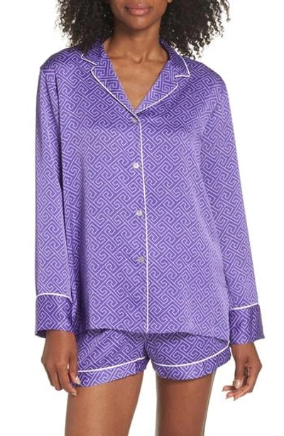 Natori Labyrinth Shorty Pajamas In Dark Violet