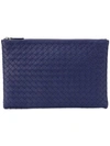 Bottega Veneta Intrecciato Clutch Bag In Blue