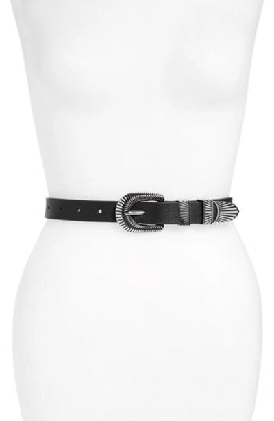 Lovestrength Basic Leather Belt In Black