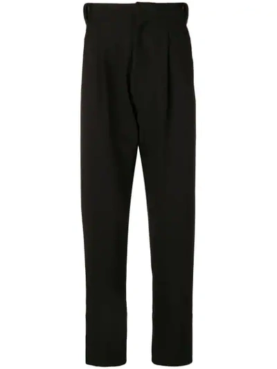 Maison Flaneur Pleated Tailored Trousers In Black