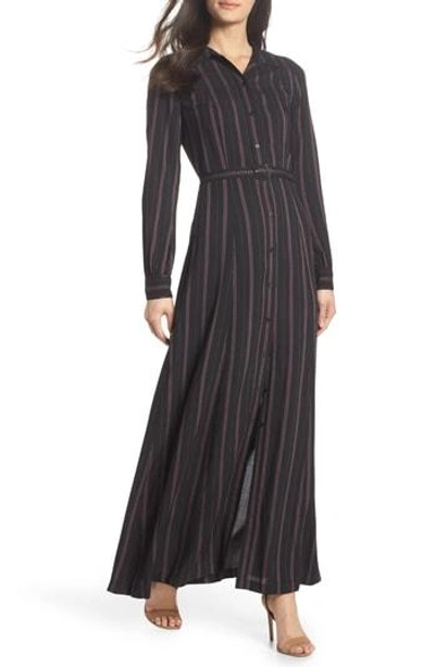 Paige Nayven Maxi Dress In Black / Dark Currant