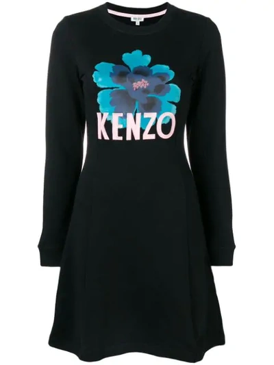 Kenzo Logo Print Dress - Black