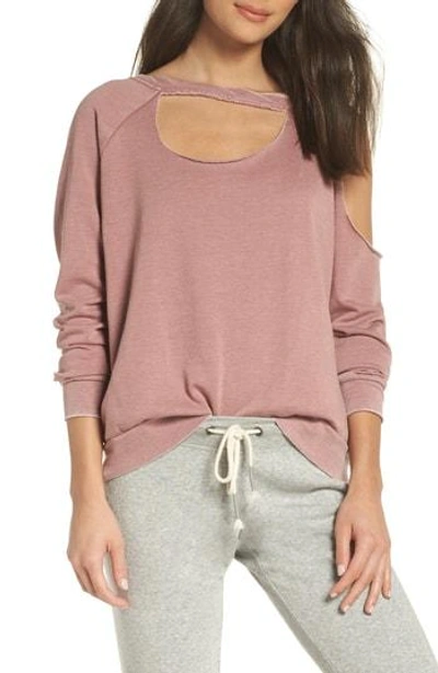 The Laundry Room Colder Destroyed Sweatshirt In Mauve