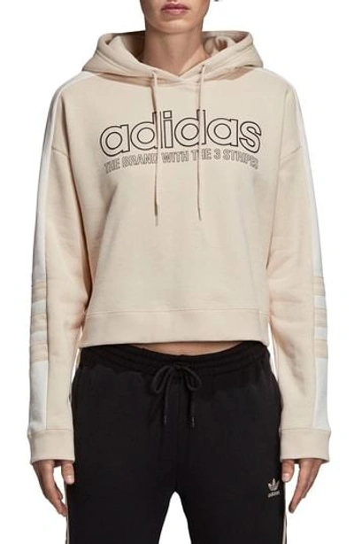 Adidas Originals Crop Moto Hoodie In Linen