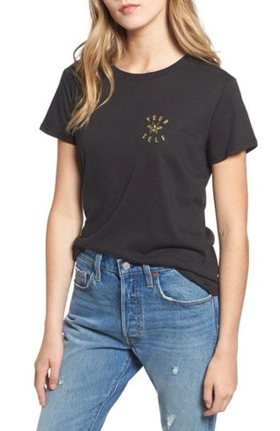 Sub_urban Riot Bee Yourself Slouched Tee In Black