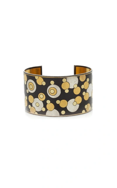 Mahnaz Collection One-of-a-kind Black Iron Lacquer Gold Inlay Bubble Cuff By Angela Cummings For Tiffany & Co. C. 1980
