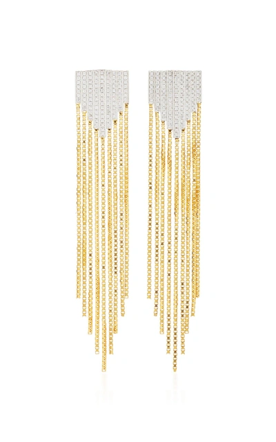 Mahnaz Collection Limited Edition 18k Gold And Diamond Fringe Earrings, Unsigned