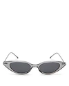 Illesteva Marianne Cat-eye Acetate And Gunmetal-tone Sunglasses In Gray