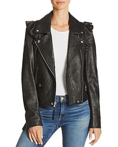 Paige Annika Leather Moto Jacket In Black