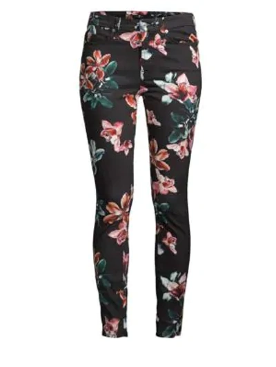 7 For All Mankind Printed Ankle Skinny Jeans In Moonlight Orchid