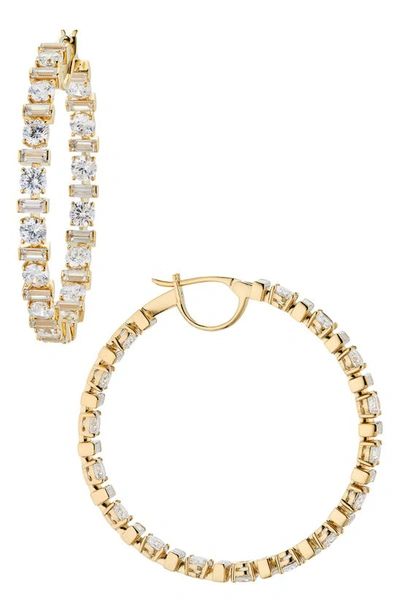 Nadri Gwen Cubic Zirconia Hoop Earrings In Gold