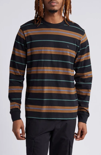 Carhartt Haynes Stripe Long Sleeve T-shirt In Haynes Stripe Black