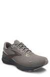 Brooks Ghost 15 Running Shoe In White Sand/ Red Orange/ Blue