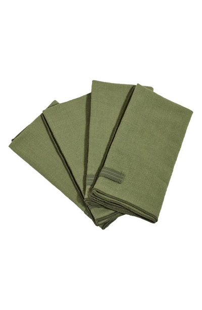 Our Place Set Of 4 Loop Napkins In Sage