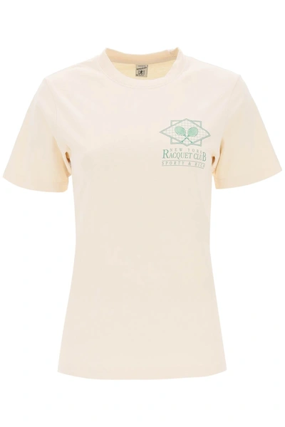 Sporty And Rich 'ny Racquet Club' T Shirt In White