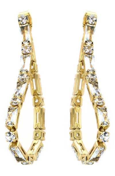 Panacea Crystal Drop Front Back Earrings In Gold