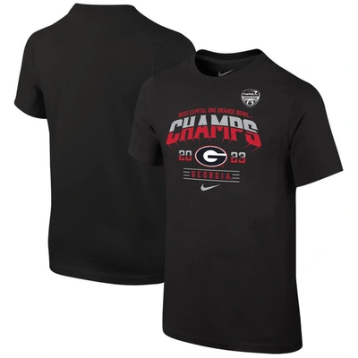 Nike Kids' Youth  Black Georgia Bulldogs 2023 Orange Bowl Champions Locker Room T-shirt