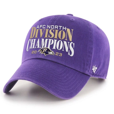 47 '  Purple Baltimore Ravens 2023 Afc North Division Champions Clean Up Adjustable Hat