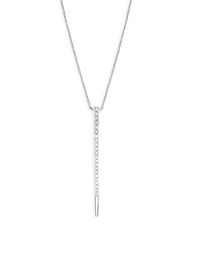 Kc Designs 14k White Gold & Diamond Vertical Bar Pendant Necklace