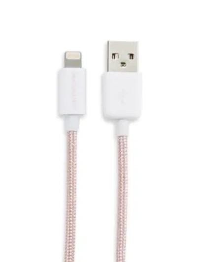 Merkury Innovations Charge & Sync Woven Fabric Cable In Rose Gold