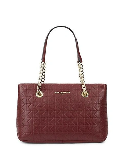 Karl Lagerfeld Quilted Leather Tote Bag In Black Camel