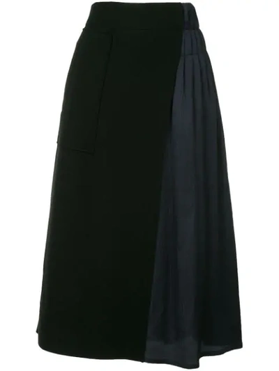Nehera Sala Bi-material Skirt - Black