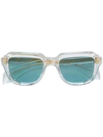 Jacques Marie Mage Rechteckige Sonnenbrille Mit Breitem Gestell In White