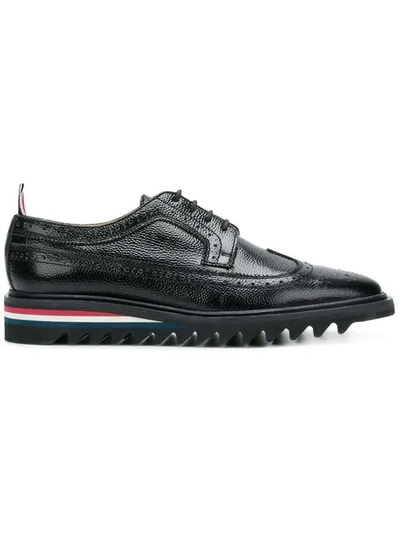 Thom Browne Threaded Sole Longwing Brogue In Black