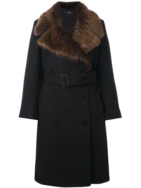Joseph Fur Collar Coat | ModeSens
