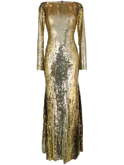 Amen Sequinned Evening Dress In Metallic