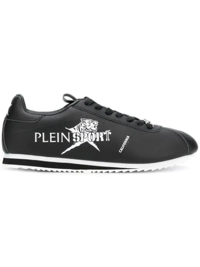 Plein Sport Printed Logo Low Top Sneakers - Black