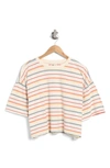 Billabong Feeling Free Stripe Cotton T-shirt In Ivory Multi