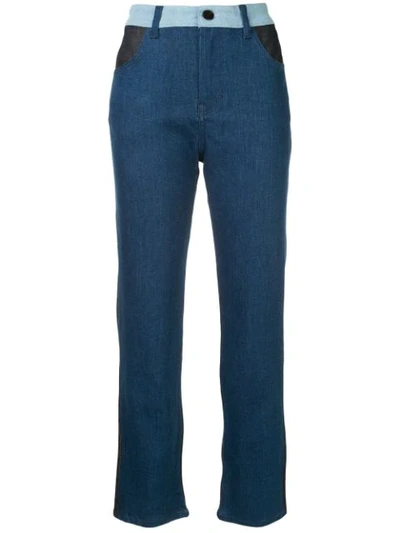 Victoria Victoria Beckham Patch Detail Jeans - Blue