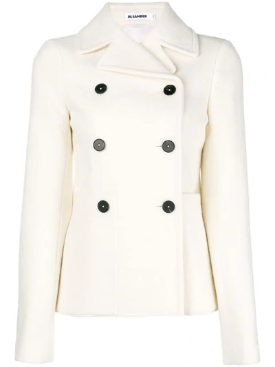 Jil Sander Double Breasted Fitted Jacket In White