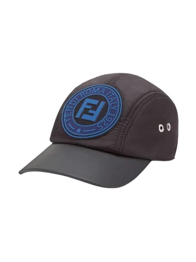 Fendi Logo Patch Baseball Cap In Black