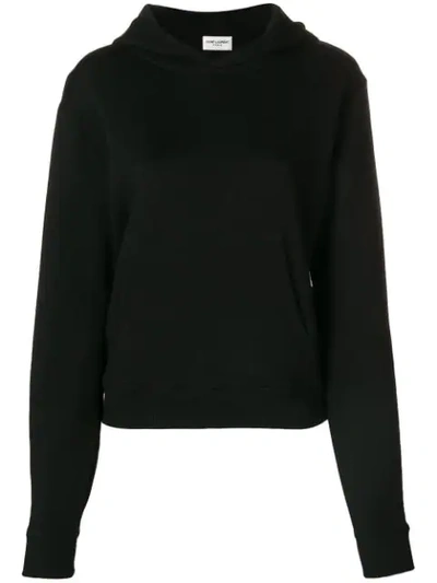 Saint Laurent Hooded Sweatshirt In Black
